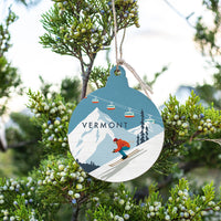 Bluebird Ski Day Personalized Ornament