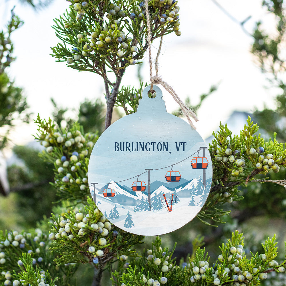 Personalized Alpine Lift Bulb Ornament