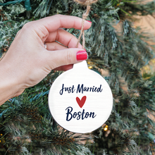 Load image into Gallery viewer, Personalized Just Married Bulb Ornament
