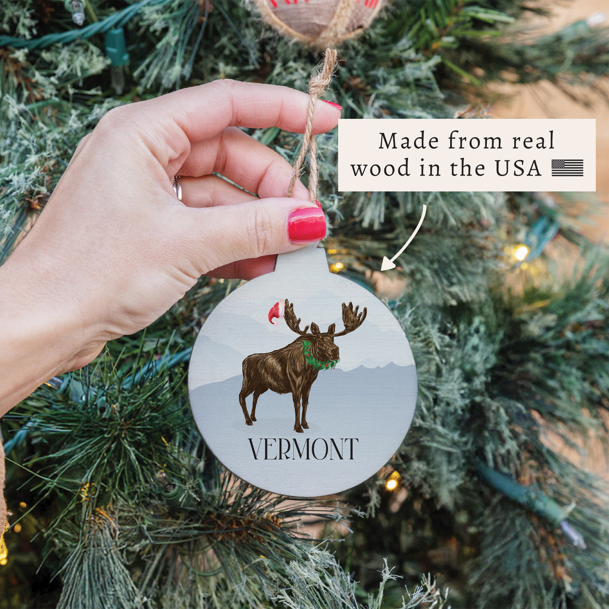 Santa Moose Personalized Ornament