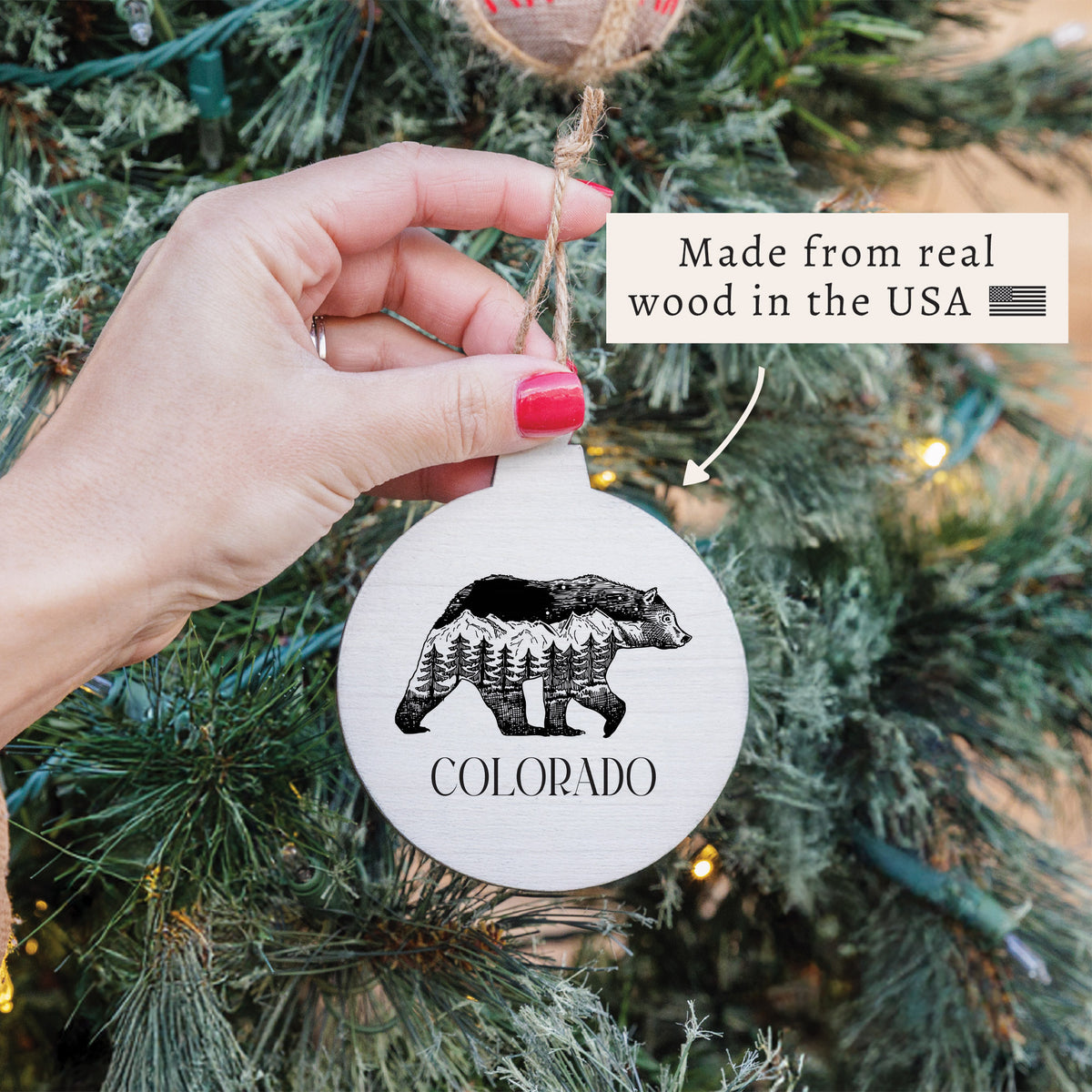 Mountains Bear Personalized Ornament