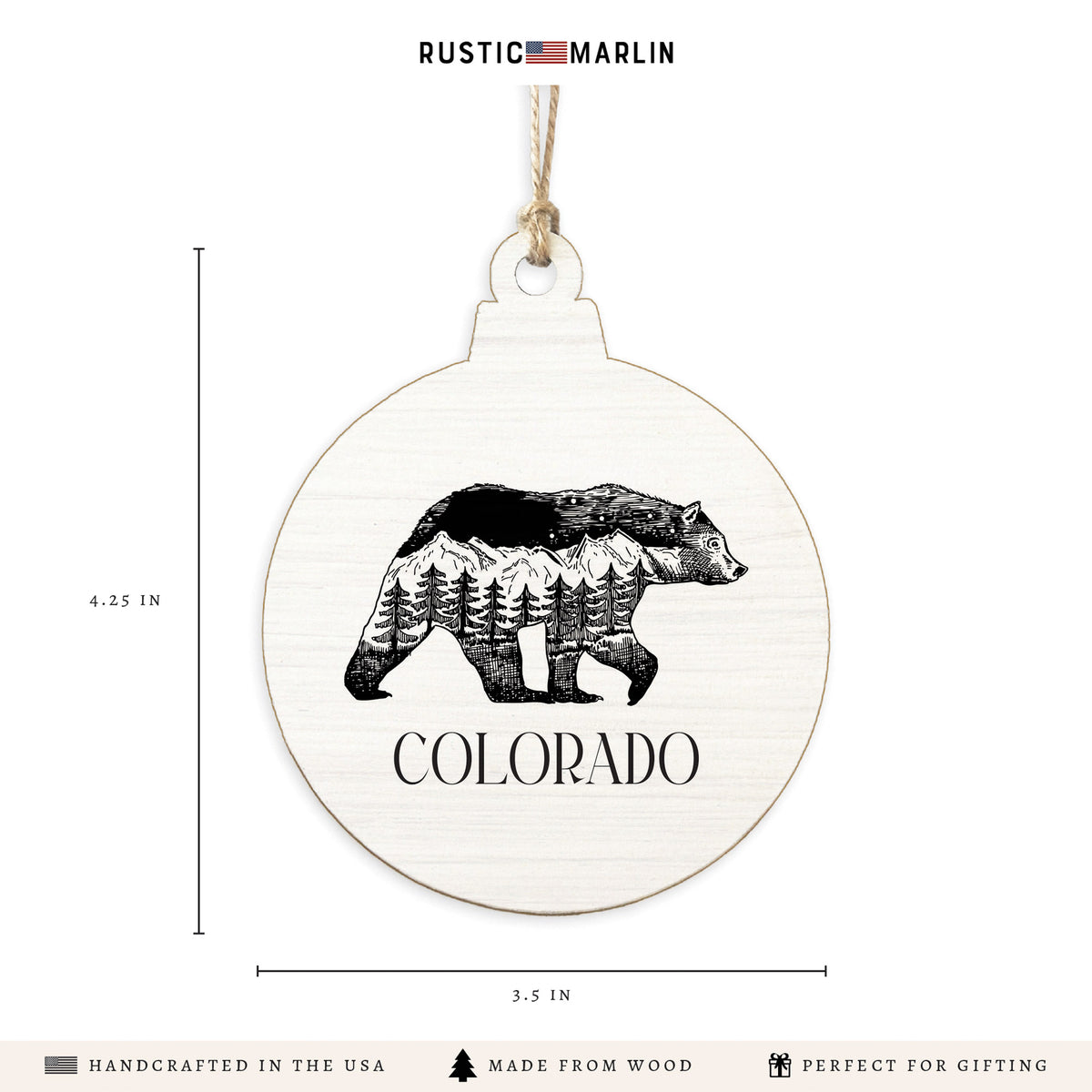Mountains Bear Personalized Ornament