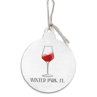 Wine Glass Personalized Bulb Ornament