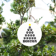 Load image into Gallery viewer, Personalized Paw Print Tree Bulb Ornament

