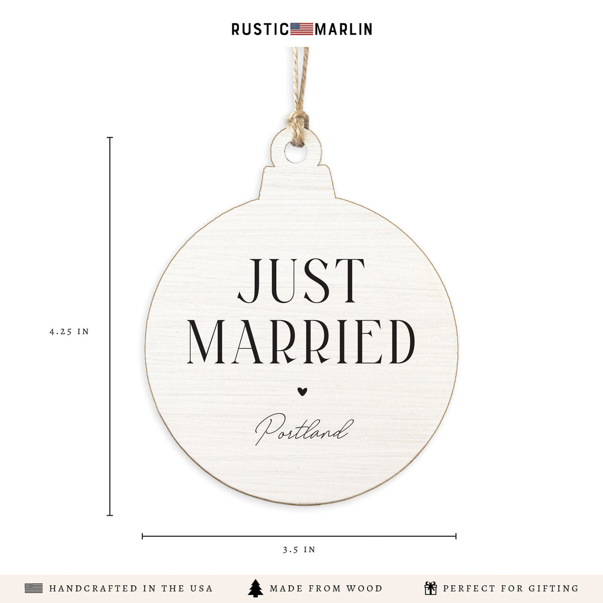 Just Married Personalized Ornament