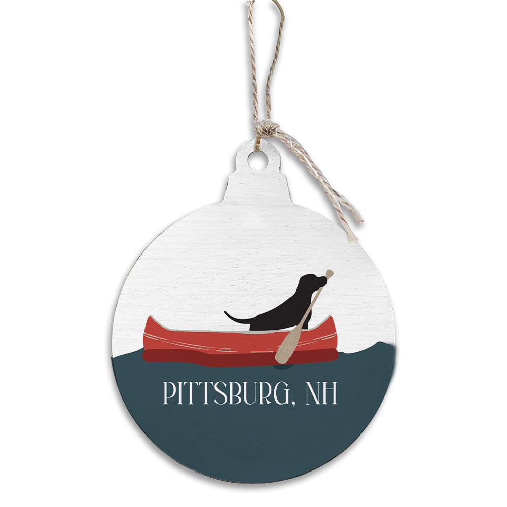 Dog Canoe Personalized Ornament