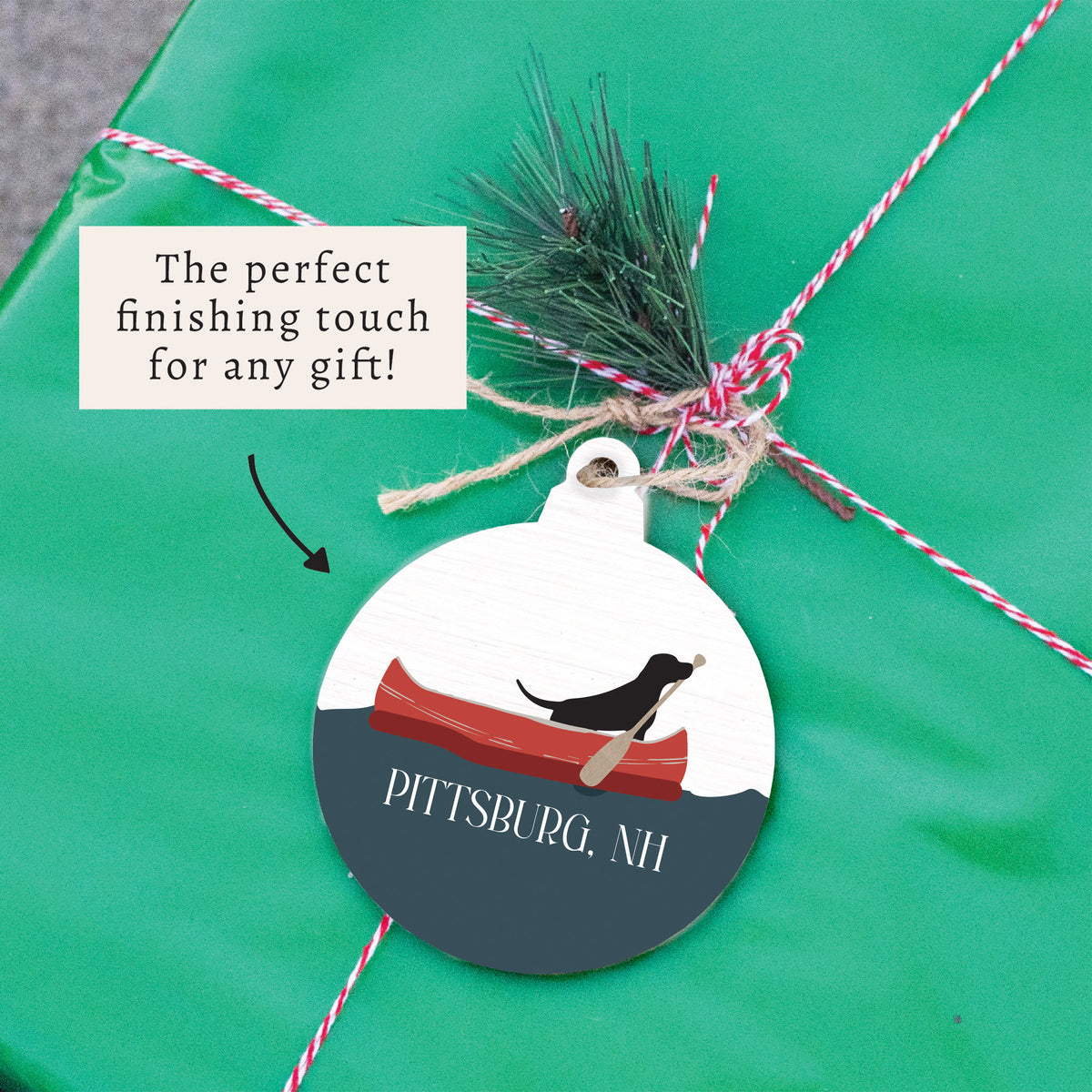 Dog Canoe Personalized Ornament