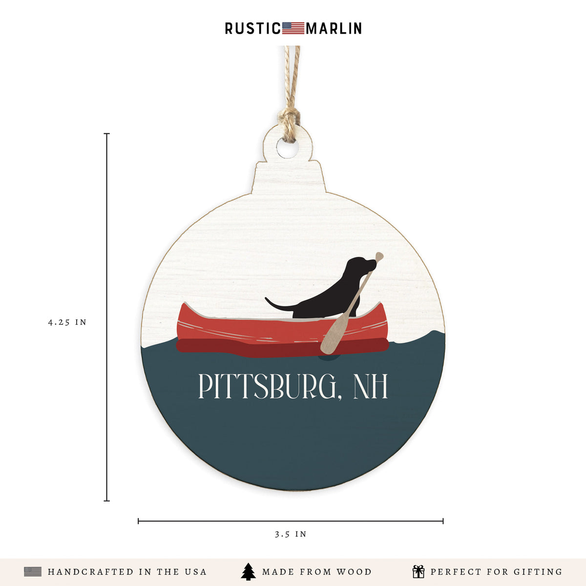Dog Canoe Personalized Ornament