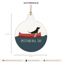 Dog Canoe Personalized Ornament