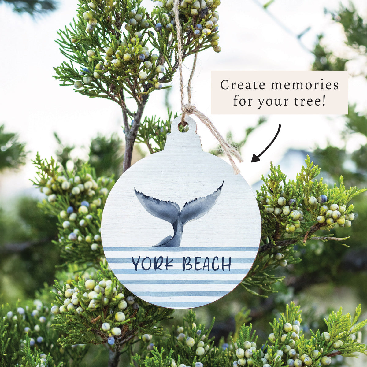 Whale Tail Personalized Ornament