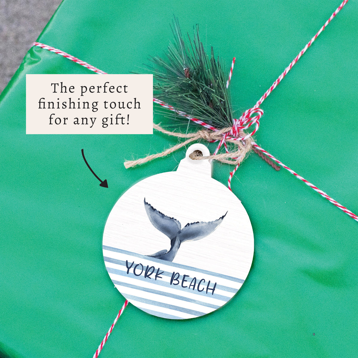 Whale Tail Personalized Ornament