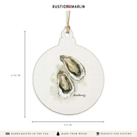 Watercolor Oysters Personalized Ornament