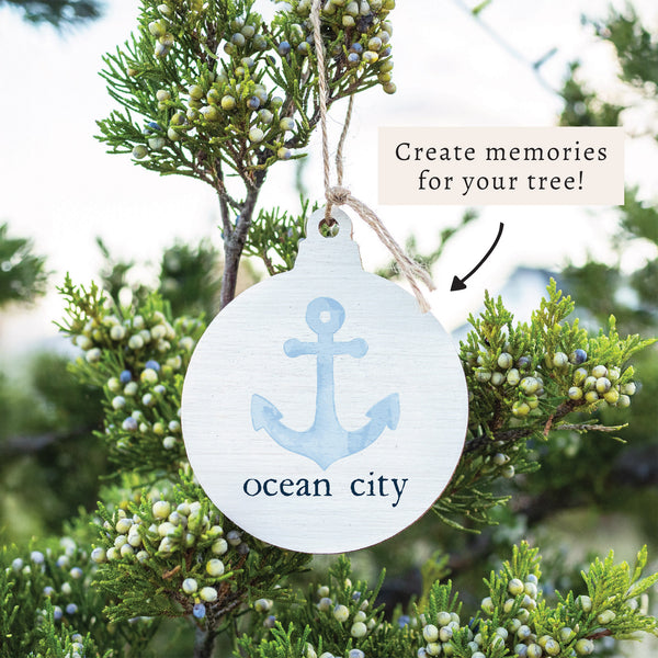 Blue Anchor Personalized Ornament