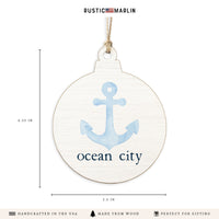 Blue Anchor Personalized Ornament
