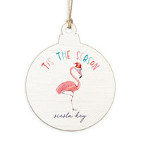 Flamingo Tis The Season Personalized Ornament