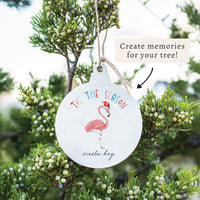 Flamingo Tis The Season Personalized Ornament