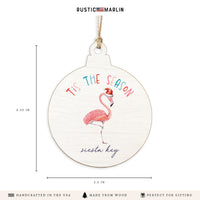 Flamingo Tis The Season Personalized Ornament