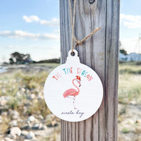 Flamingo Tis The Season Personalized Ornament