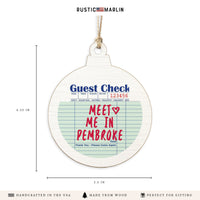 Guest Check Meet Me Personalized Ornament
