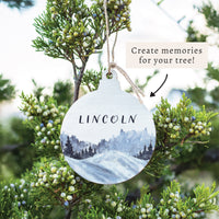 Snowy Mountains Personalized Ornament