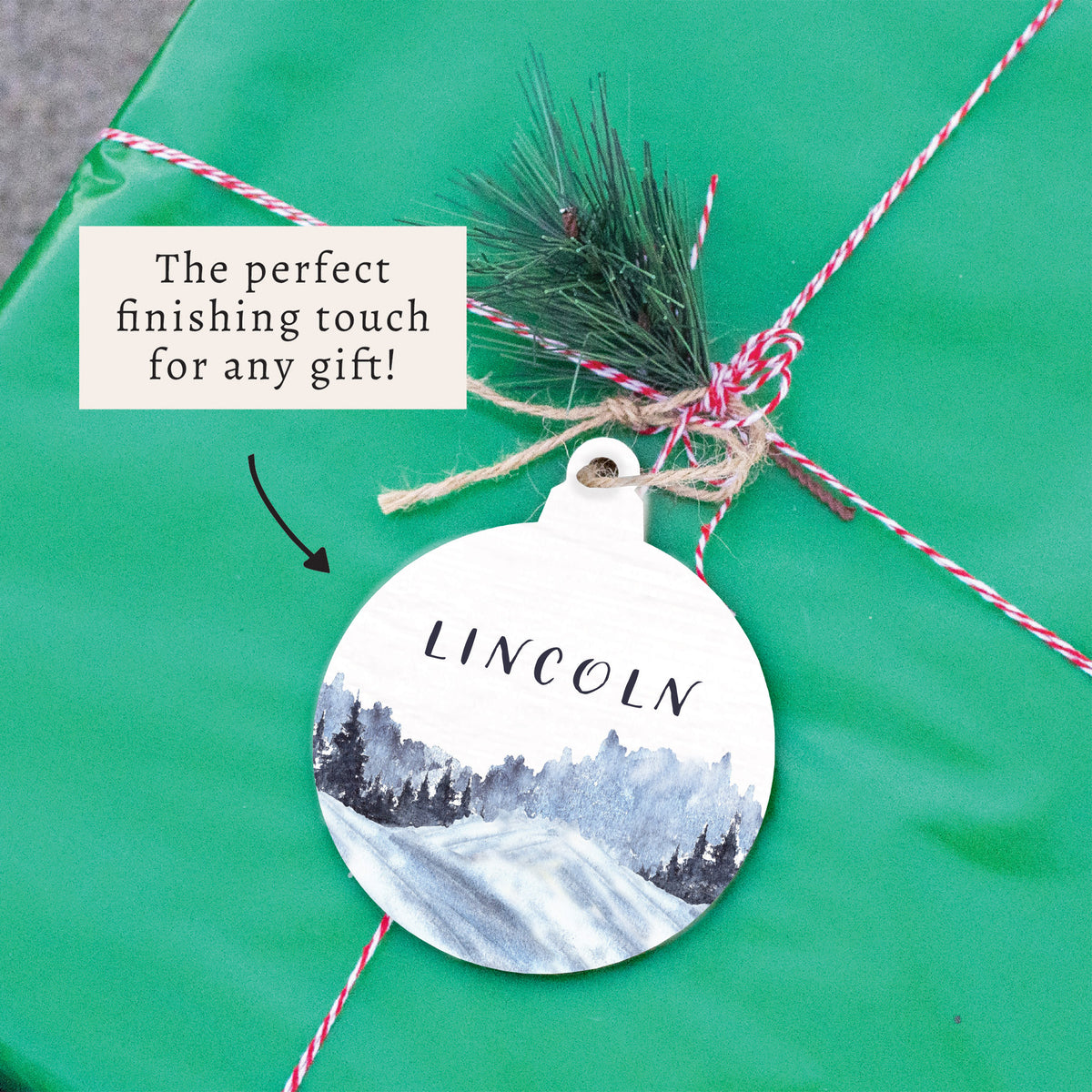 Snowy Mountains Personalized Ornament