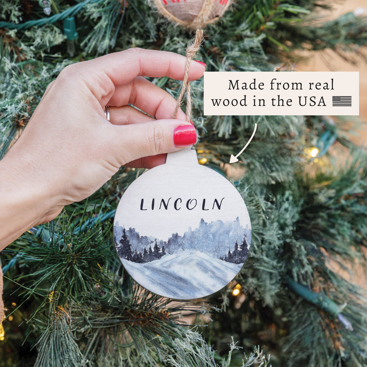Snowy Mountains Personalized Ornament
