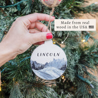 Snowy Mountains Personalized Ornament