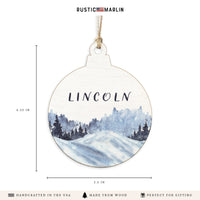 Snowy Mountains Personalized Ornament
