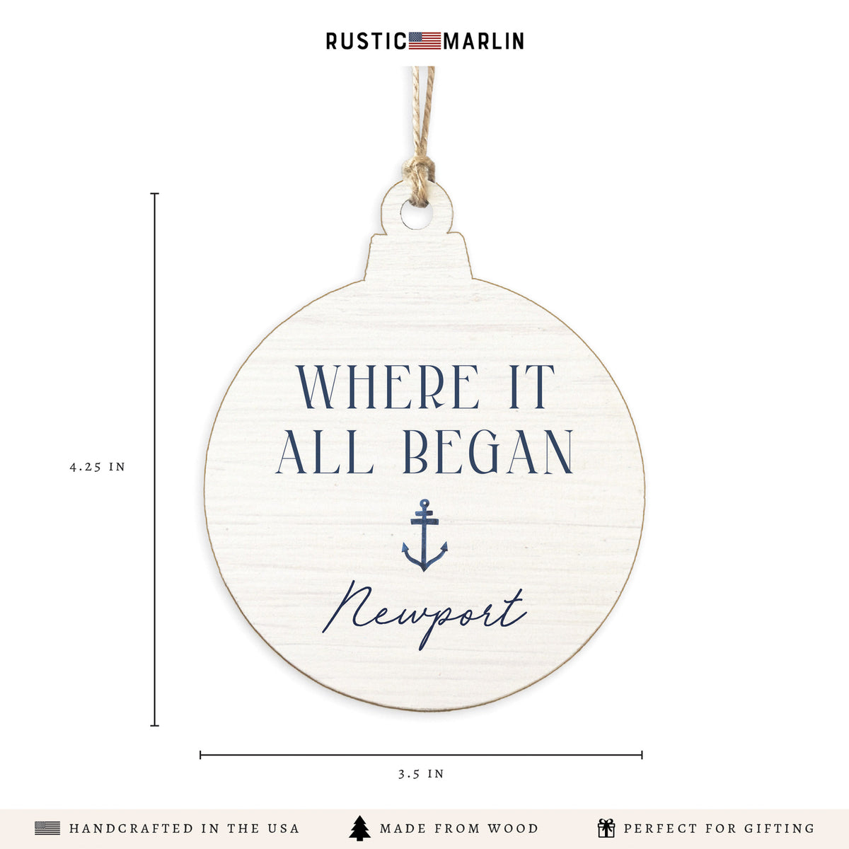 Where it all Began Anchor Personalized Ornament