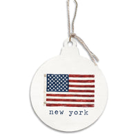 American Vintage Flag Personalized Ornament