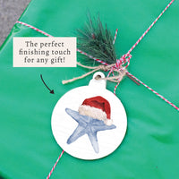 Santa Starfish Ornament