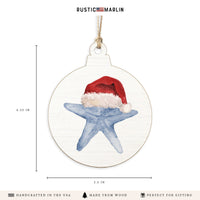 Santa Starfish Ornament