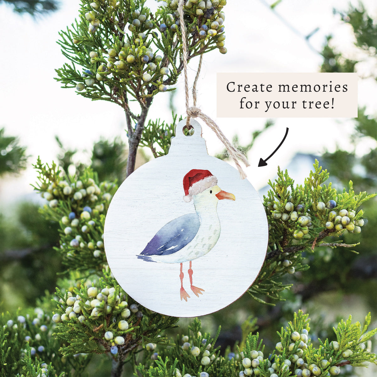 Santa Seagull Ornament
