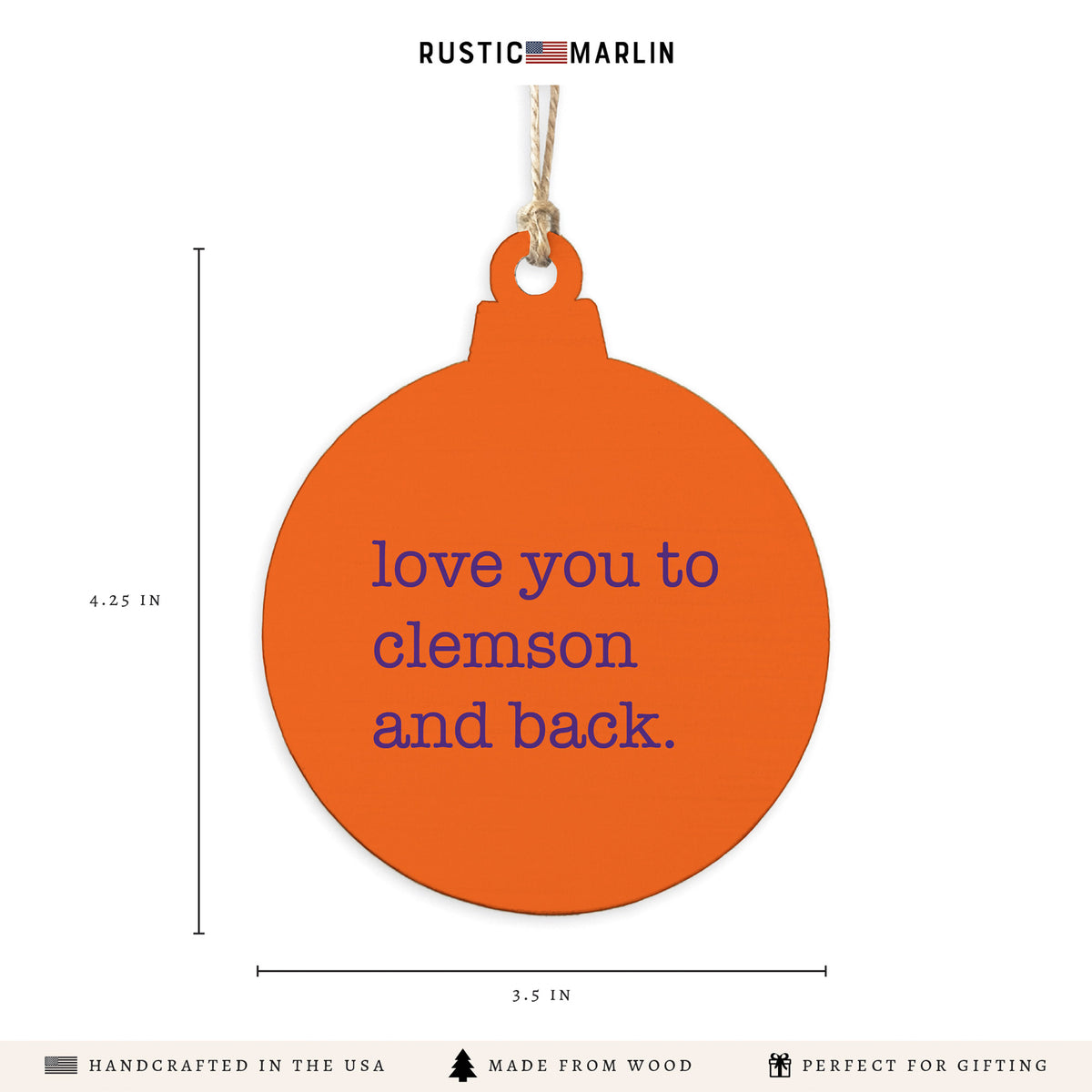 Love You To Clemson Ornament