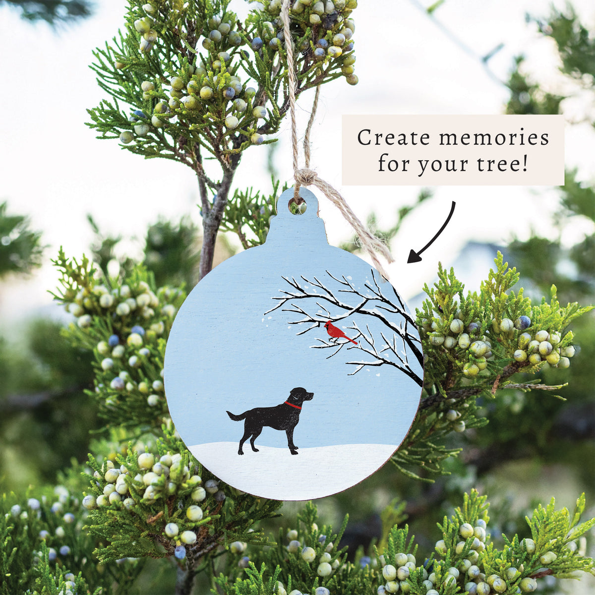 Dog And Cardinal Ornament