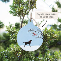 Dog And Cardinal Ornament