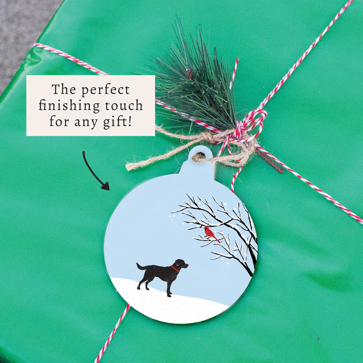 Dog And Cardinal Ornament