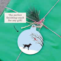 Dog And Cardinal Ornament
