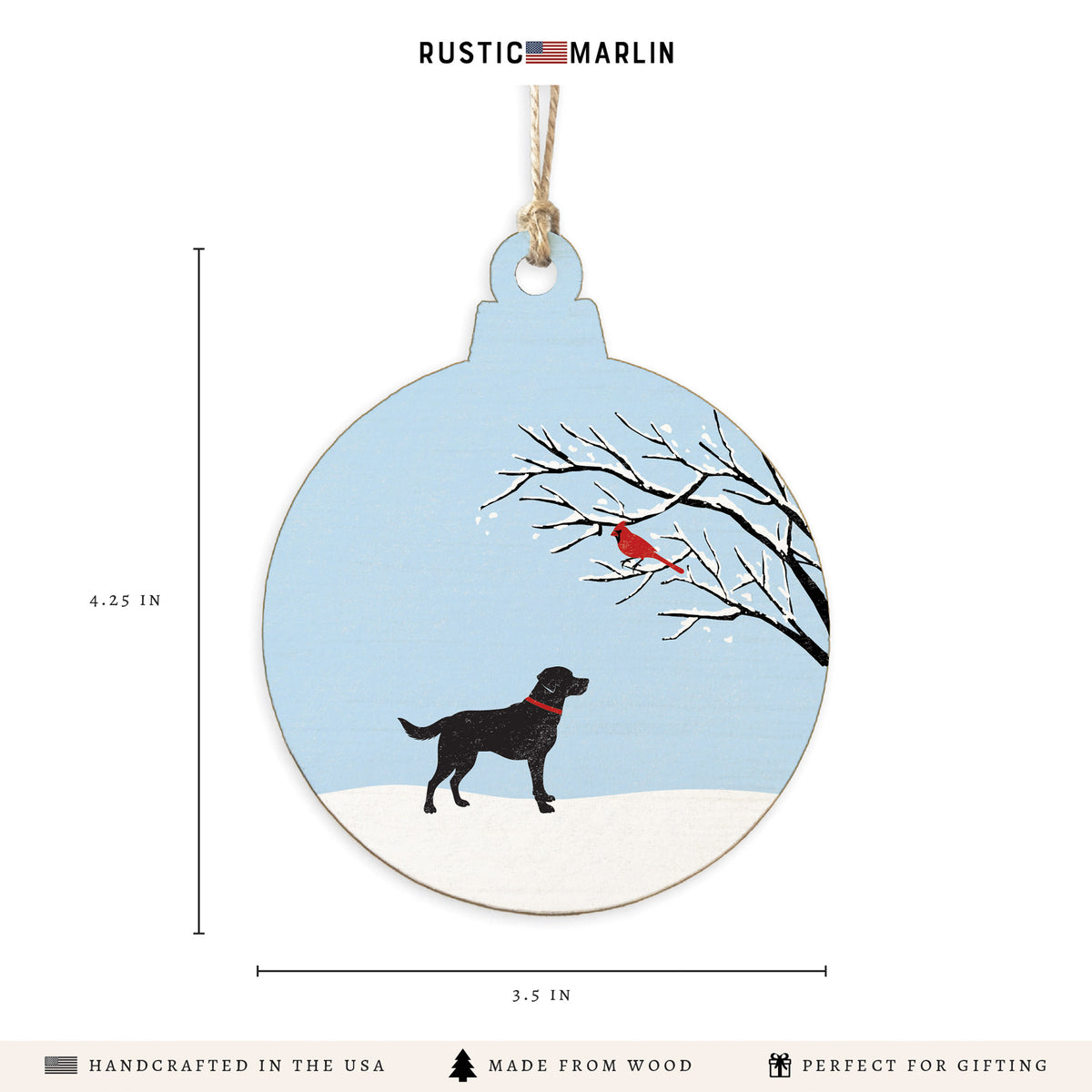 Dog And Cardinal Ornament