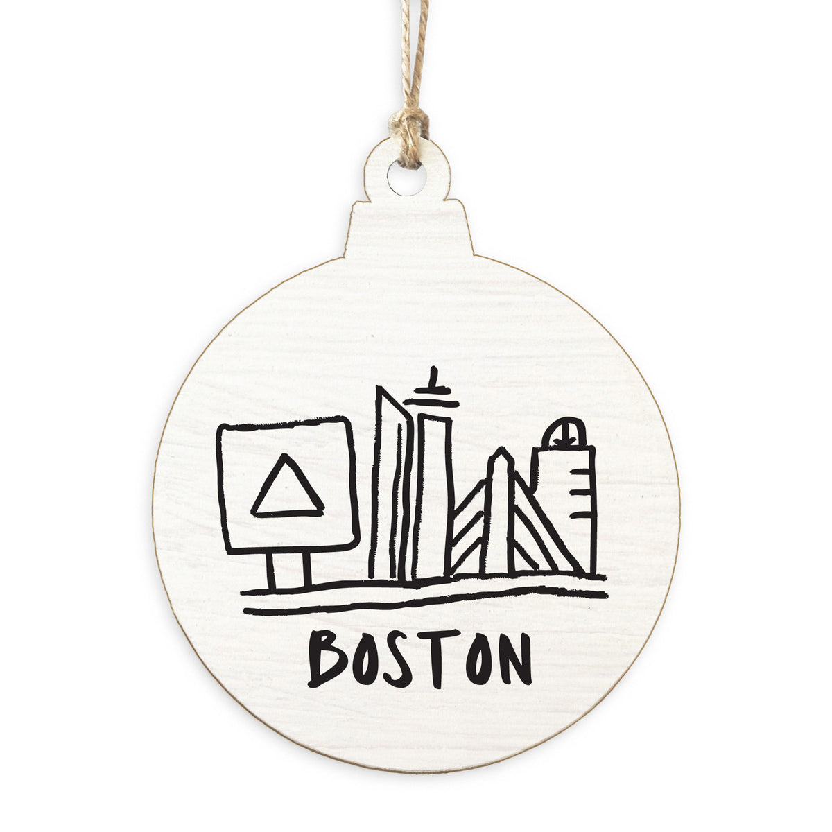Boston City Outline Ornament