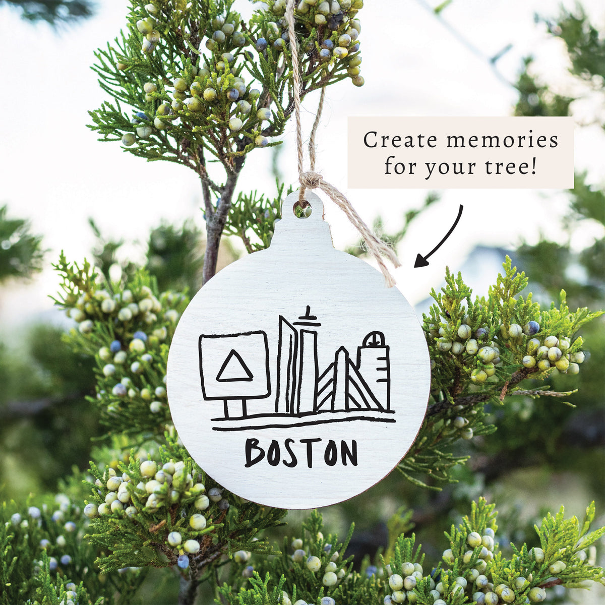 Boston City Outline Ornament