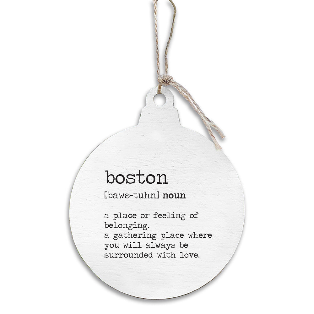 Boston Definition Wooden Ornament
