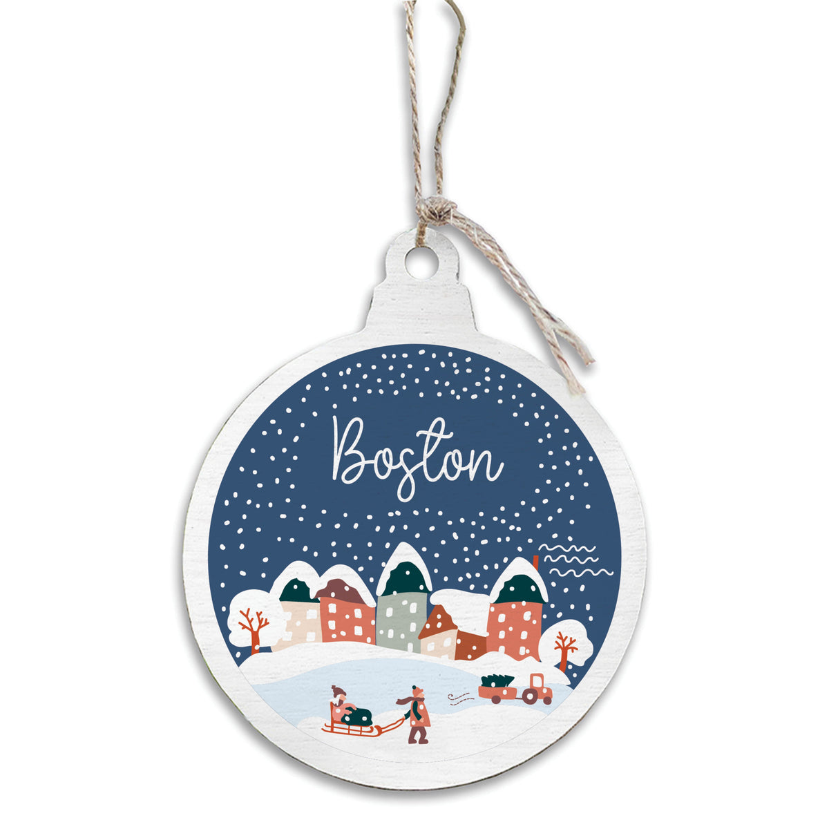 Winter Boston Wooden Ornament