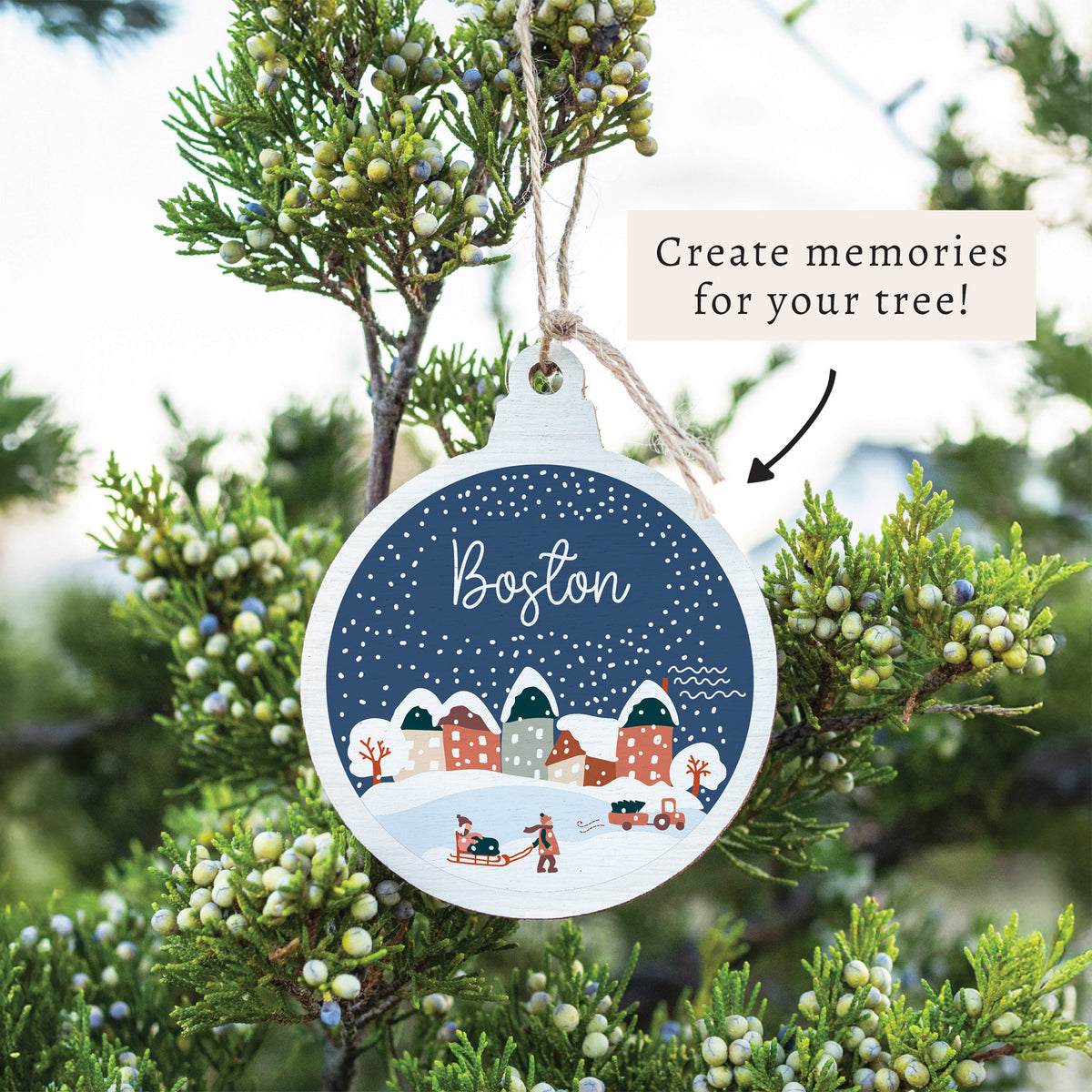 Boston Snow Globe Ornament