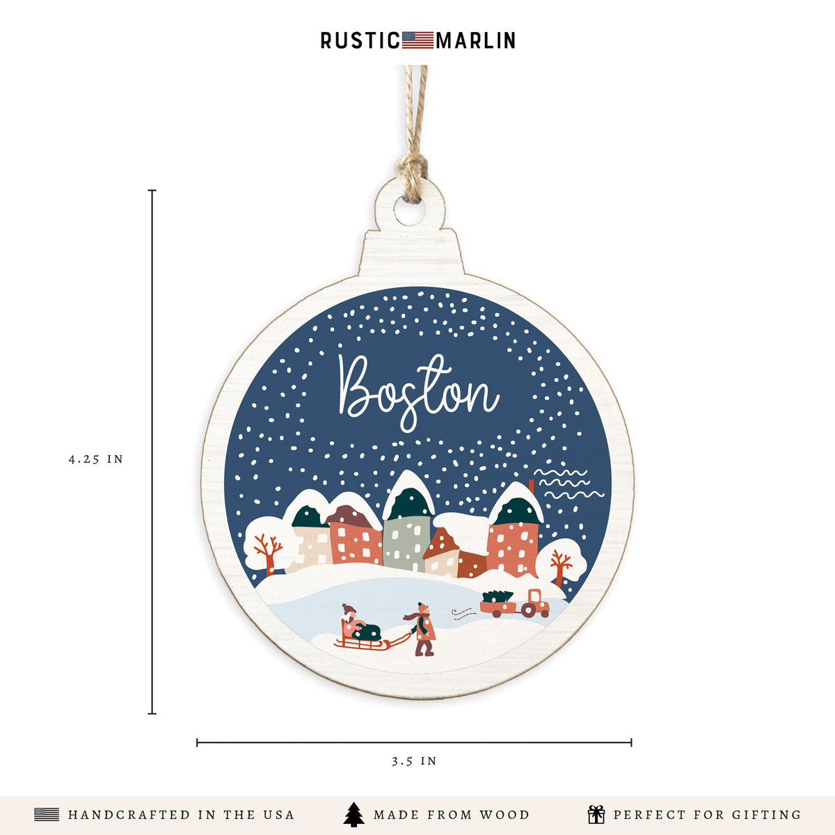Boston Snow Globe Ornament