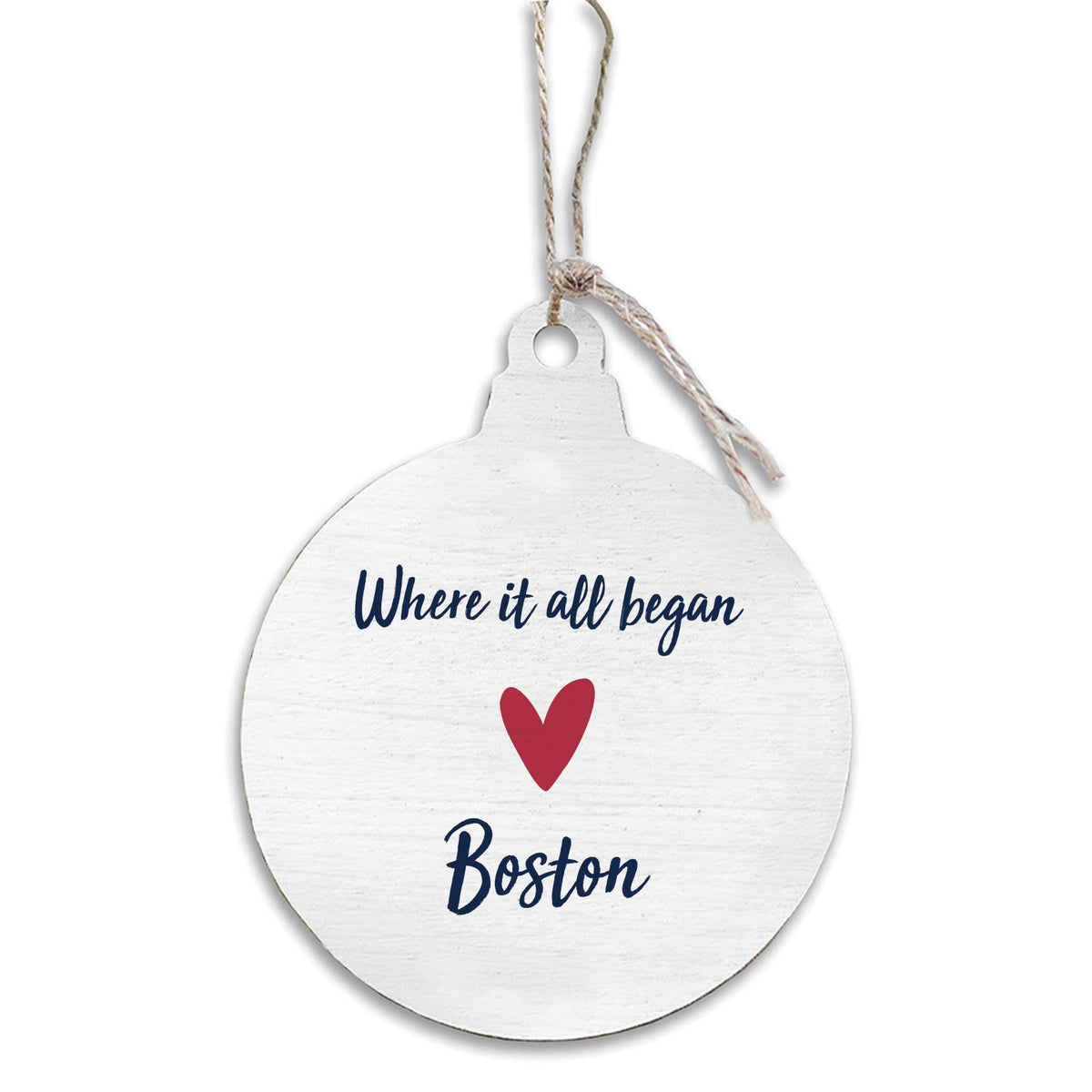 Boston Where It All Began Heart Ornament