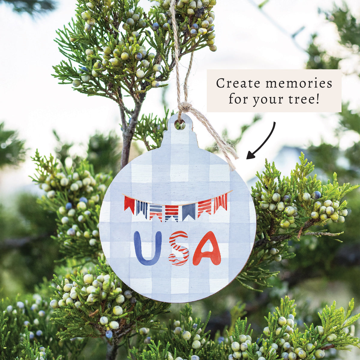 USA Gingham Ornament