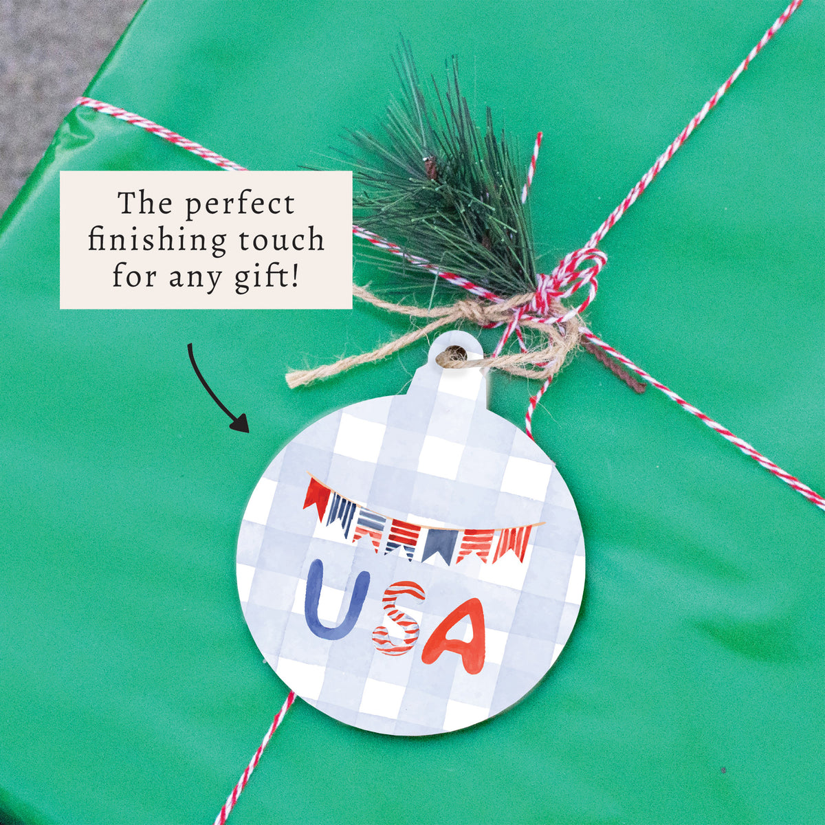 USA Gingham Ornament