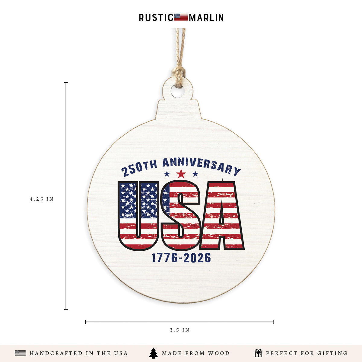 USA 250th Anniversary Ornament