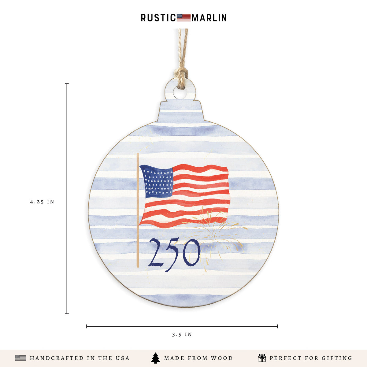 America 250 Flag Ornament
